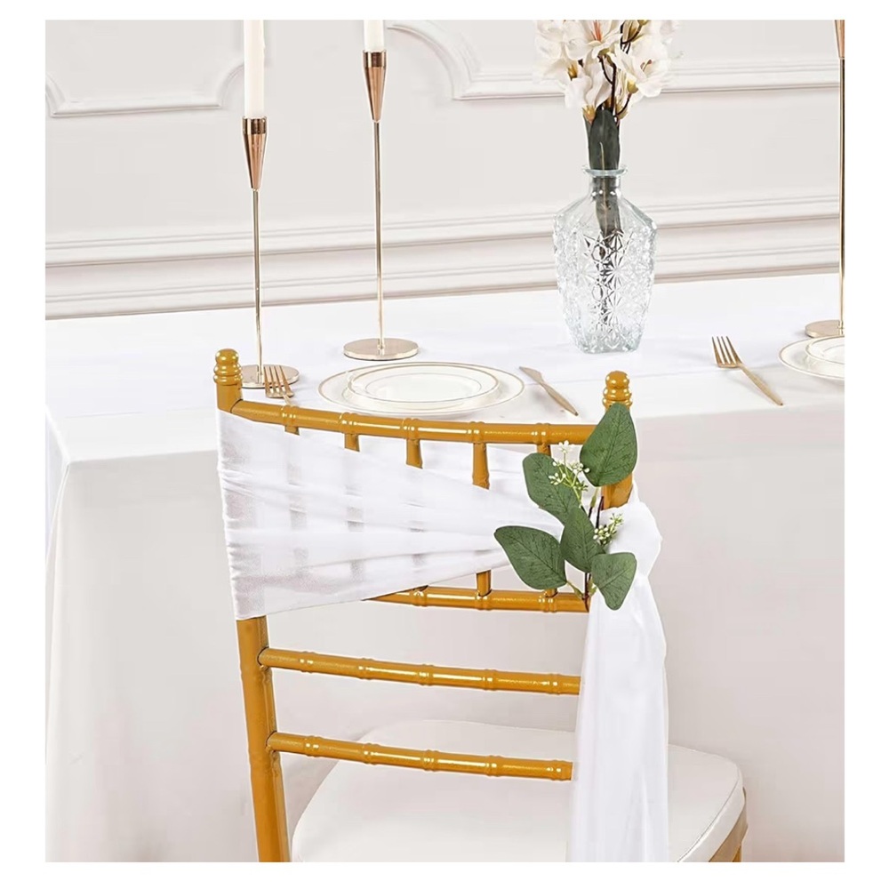 White Chair Drapes set of 10 Wedding, party, elegance
